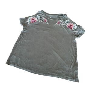 American Eagle open shoulder short sleeve embroidered T-shirt, Women's L